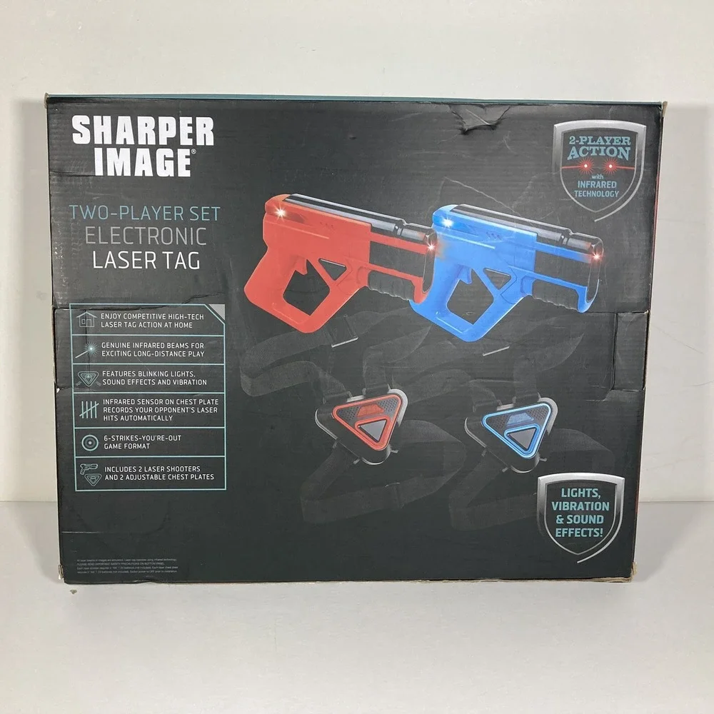 Sharper Image 2-Player Electronic Laser Tag Infrared Technology Lights Sound NIB